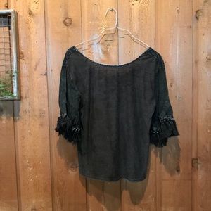 BKE Fringe Sleeve Top